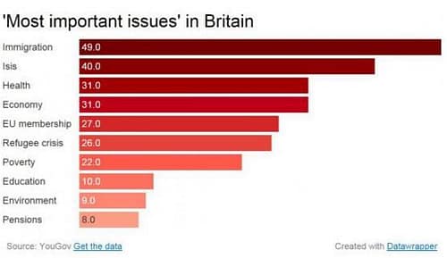 Most important issues in Britain